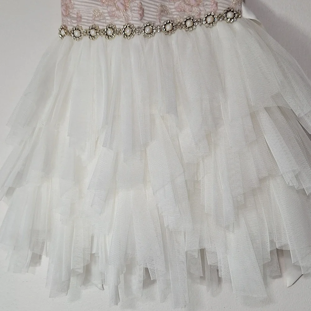 American Princess White and Pink Floral Dress